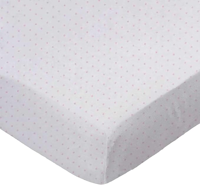 SheetWorld Fitted Baby Bassinet Sheet fits Graco My View 4 in 1 Bassinet 19 x 29, 100% Cotton Jersey, Hypoallergenic, Butter Soft, Pink Pindot, Made in USA