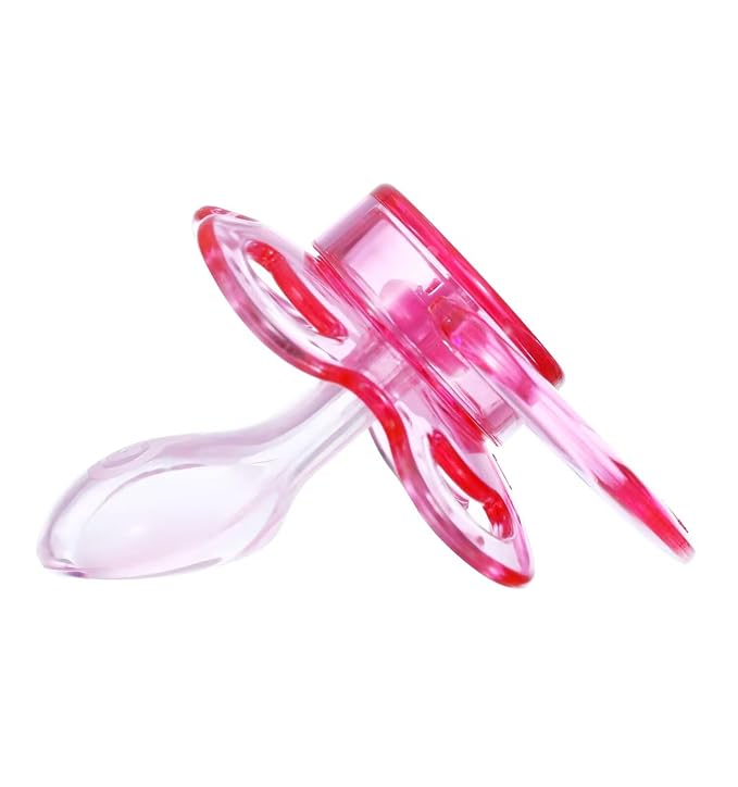 Landofgenie Large Shield Adult Size Pacifiers Set Moon Shape Transparent Design Pacifier Pink