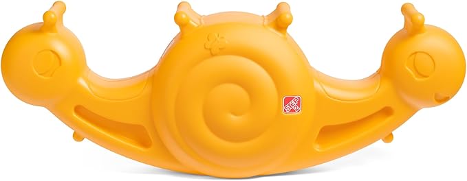Step2 Seesaw Snail Kids Teeter Totter, Indoor/Outdoor Rocking Rider Toy, Fits 2 Toddlers, Ages 18 Months–3 Years, Mango