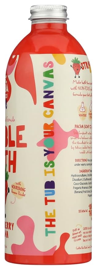 PACHA SOAP Kids Strawberry Banana Bubble Bath, 16 FZ