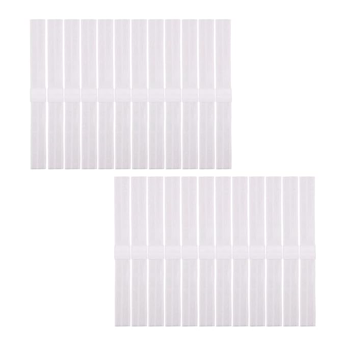 Jomila Pack of 24 Interchangeable Nylon Headbands for Newborn Toddler Baby Girls High Stretchy Add-A-Bow Elastic Head Bands (FOE White 24 pcs)