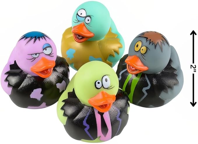 2-inch Zombie Rubber Duckies (Bulk Pack of 12 Ducks)