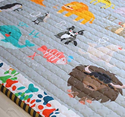 Moiré Baby A to Z Animal Learning Baby Play Mat Extra Large 76 in. x 58 Padded Crawling Carpet for Babies (A to Z Animal)