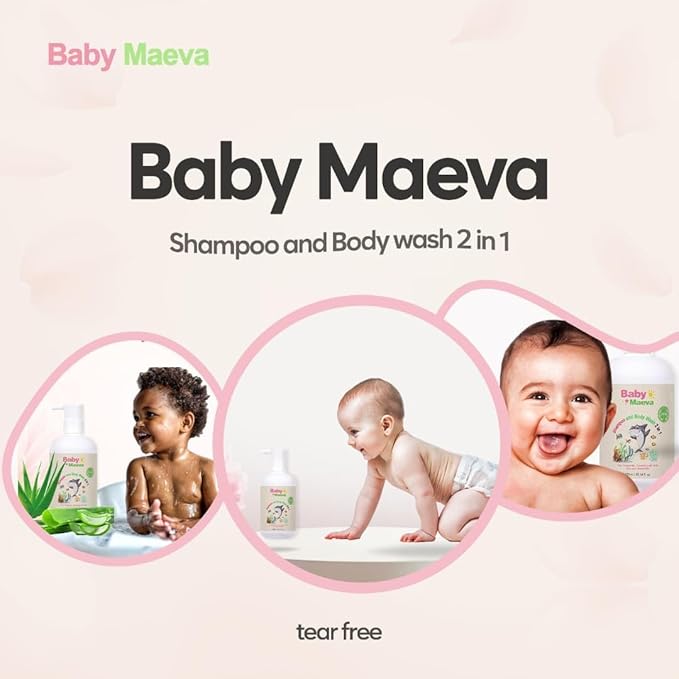 2-in-1 Shampoo and Body Wash for Babies and Kids of all Ages, Vegan, Tear Free, Hair and Body Cleanser, Dermatologically Tested | 10.4 Fl Oz | 300 ml