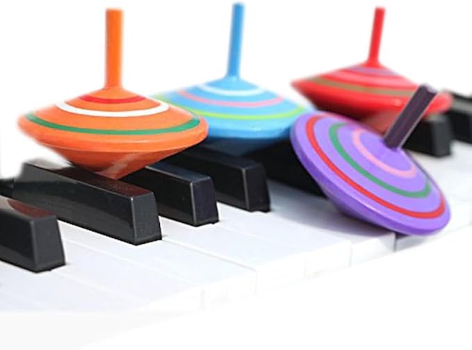 GoodPlay Gyroscope, 3 Pcs/Set Handmade Painted Wood Spinning Tops, Educational Kindergarten Toys