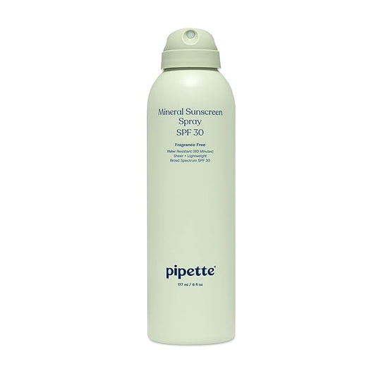 Pipette Baby Mineral Sunscreen Spray SPF 30, 6 oz, Water-resistant Non-nano Zinc Oxide Mineral Sunscreen, UVB/UVA Sunblock for Kids, Safe for Sensitive Skin | Baby, Broad Spectrum, Water Resistant, UVB/UVA, Non-Toxic, Sun Protection