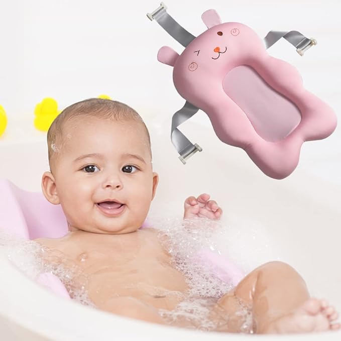Baby Bath Cushion Bathtub Cushion Floating Seat Cartoon Infant Bathtub Mats Newborn 3D Mesh Seat Support Baby Shower Pads Choke Prevention Back Protection 18.9inchx11.81inch, Type 1