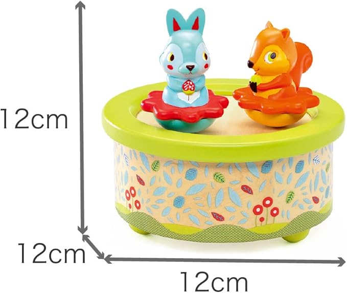 DJECO Friends Melody Music Box - Cute Melody Music Box, Keepsake, Decoration for Children's Bedroom & Playroom - Soothing Lullaby for Infants, Newborns & Toddlers - Toys for 10+ Months Girls & Boys