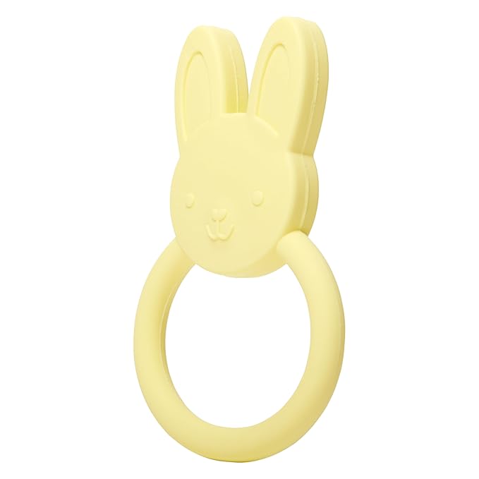 C.R. Gibson 100% Food Grade Silicone Bunny Baby Teether for Infants, 2.75" x 4.25", Multicolor