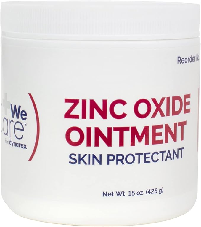 Dynarex Zinc Oxide Ointment, Soothes, Prevents, and Relieves Diaper Rash, Chaffed Skin, and Irritation, White, 1 Count - 15 oz. Jar of Ointment
