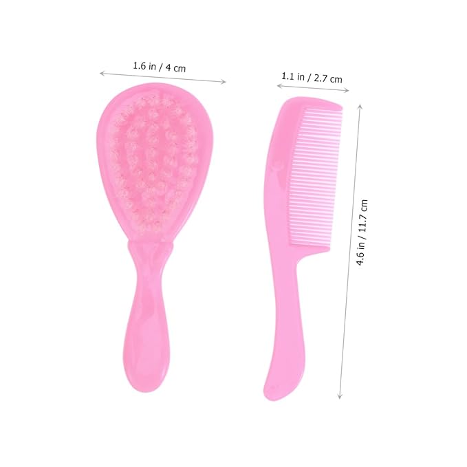 SHOWERORO Brush and Comb for Newborns and Toddlers Soft Bristles for Gentle Scalp Massage Safe and Comfortable Hair Care Pink for Registry