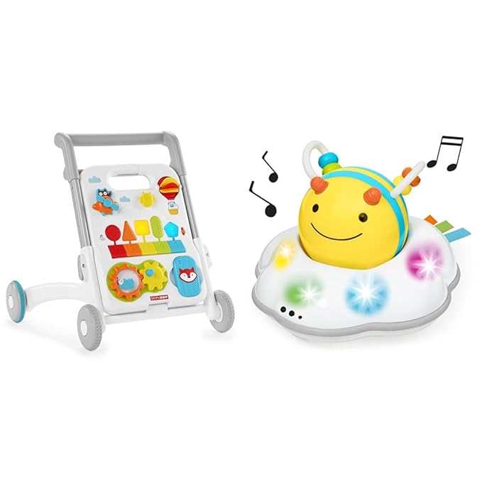 Skip Hop Explore & More 4-in-1 Walker & Crawl Toy, 3-Stage Developmental Learning, Follow-Me Bee