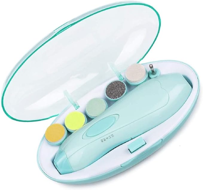 Baby Nail Trimmer, Safe Electric Nail Clippers Kit with Light for Newborn Infant Toddler Kids Toes and Fingernails - AA Battery Operated (Not Included)