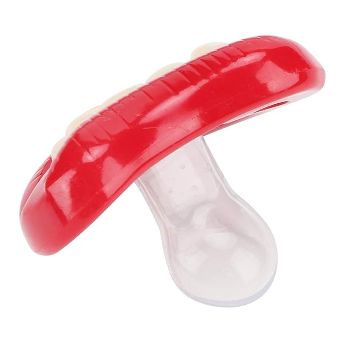 Funny Red Lip Pacifier, Soft Gel Laughing Mouth Soother for Babies Kids Child