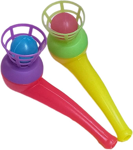Suspended Blowing Pipe Floating Ball Children Training Floating Blowing Ball Plastic Balls Toy for Kids Floating Blow Pipe Ball