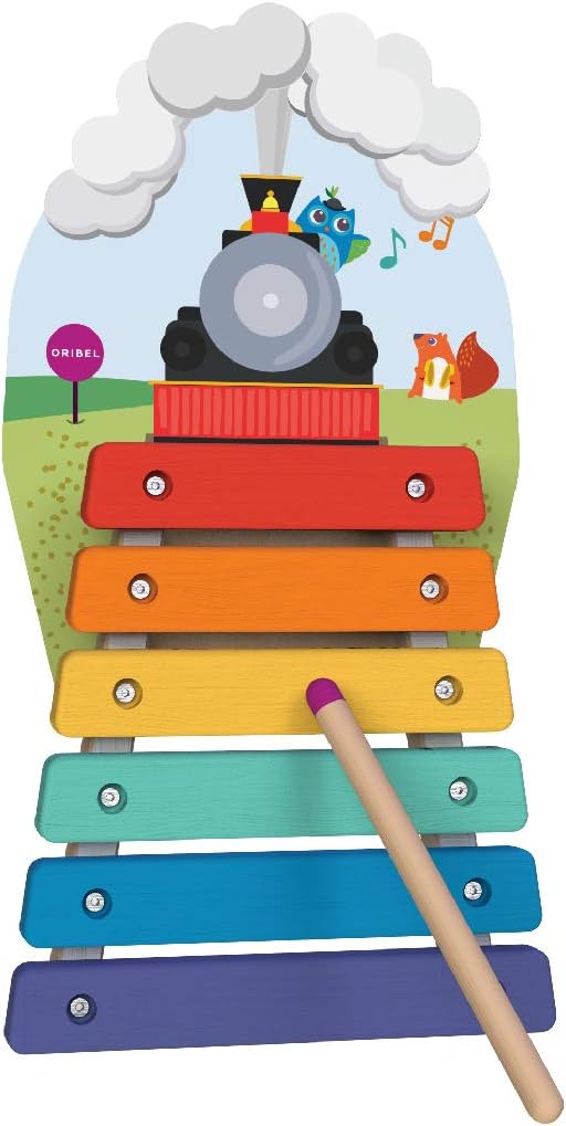 ORIBEL VertiPlay (Wall Toy) Adventure, Wooden Toy and Nursery Room Decor | Easy to Install, Just Stick & Play (Xylophone)