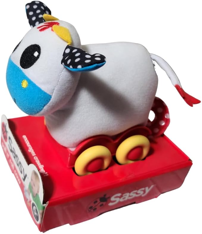 Sassy Pull N' Roll Toy, Cow by Sassy