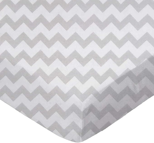 SheetWorld Fitted Pack N Play Playard Sheet 36x36, Fits The Graco Tot Bloc, Delta Children Playard, and All 36 x 36 Mattresses, 100% Cotton Woven, Grey Chevron Zigzag, Made in USA