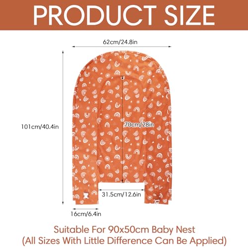 Lounger Cover, Nest Cover, Portable Nest Soft & Breathable Cotton Infant Floor Seat (Rainbow Pattern)