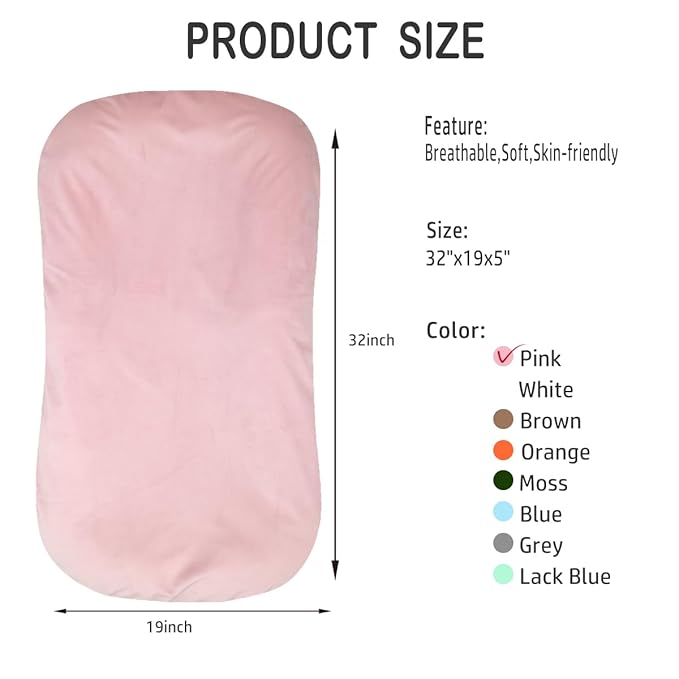 Baby Lounger - Snuggle Cozy Me Infant Lounger for Newborn 0-12 Months, Flannel Cover，Portable Breathable & Soft Baby Nest Lounger for Home and Travel - Pink