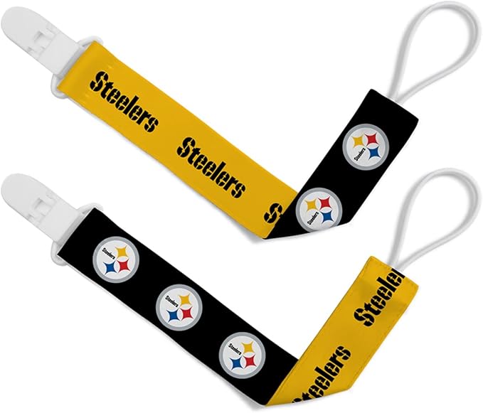 BabyFanatic Officially Licensed Unisex Pacifier Clip 2-Pack - NFL