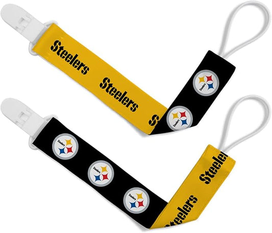 BabyFanatic Officially Licensed Unisex Pacifier Clip 2-Pack - NFL
