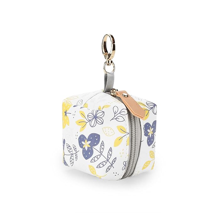 MOMIGO Pacifier Case Bag - Pacifier Holder with Clip for Diaper Bag Stroller Purse Charm, Holds 2 Pacifiers Outdoor Travel (Maple Leaf)