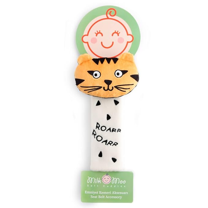 Milk&Moo Skater Cheetah Seat Belt Pillow for Kids, Ultra Soft Head, Neck, Shoulder Support in Car, Seatbelt Covers for Kids, Toddler Seat Belt Cushion, Animal Travel Pillow