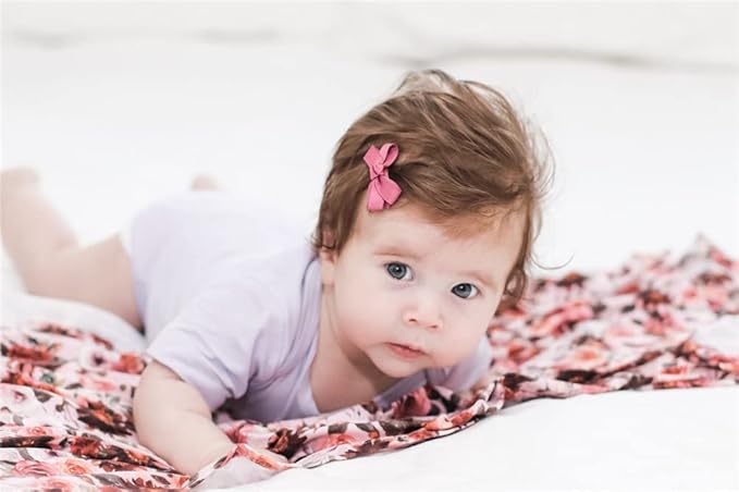 12 PCS Baby Bow Bangs Hair Clips Tiny Snap Clip for Infant Toddler Girl Mini Grosgrain Ribbon Hair Bow Barrettes Girls Hair Accessories (1.75" jojo bow Popular 12 colors)