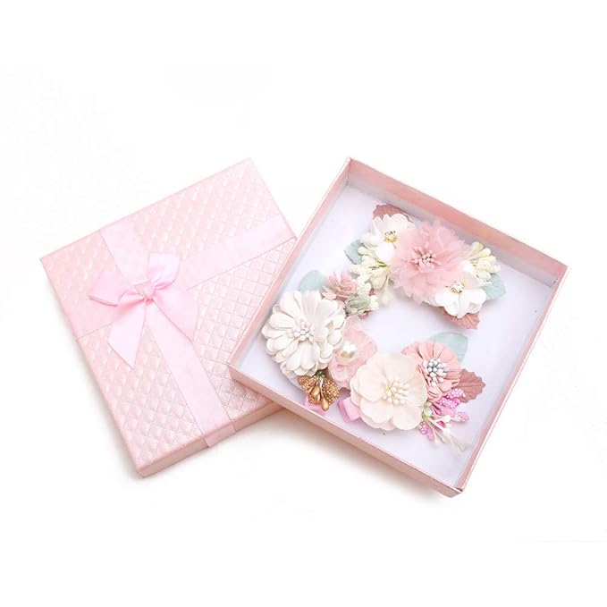 Flower Hair Clips Set-Cherrboll 3pcs Floral Hair Bow Accessories for Baby Girl Toddles Teen Gifts