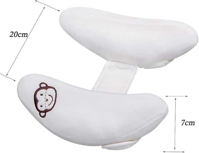 Inchant Adjustable Toddler Headrest & Neck Support, Banana Shape Travel Pillow,Best Headrest for Car Seat,Pushchair, White