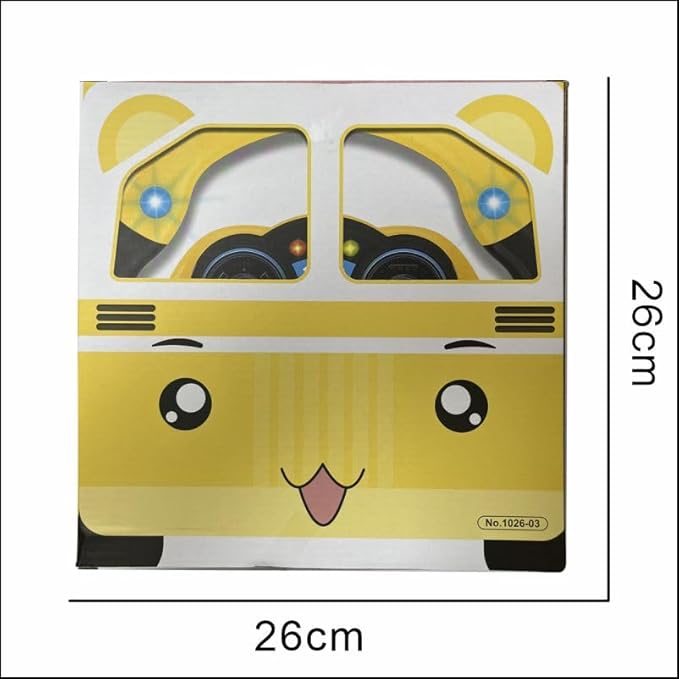 Simulated Driving Controller Portable Simulated Steering Wheel Copilot Toy Children's Small Steering Toy Gift Funny Interactive Driving Wheel with Music. (Yellow)
