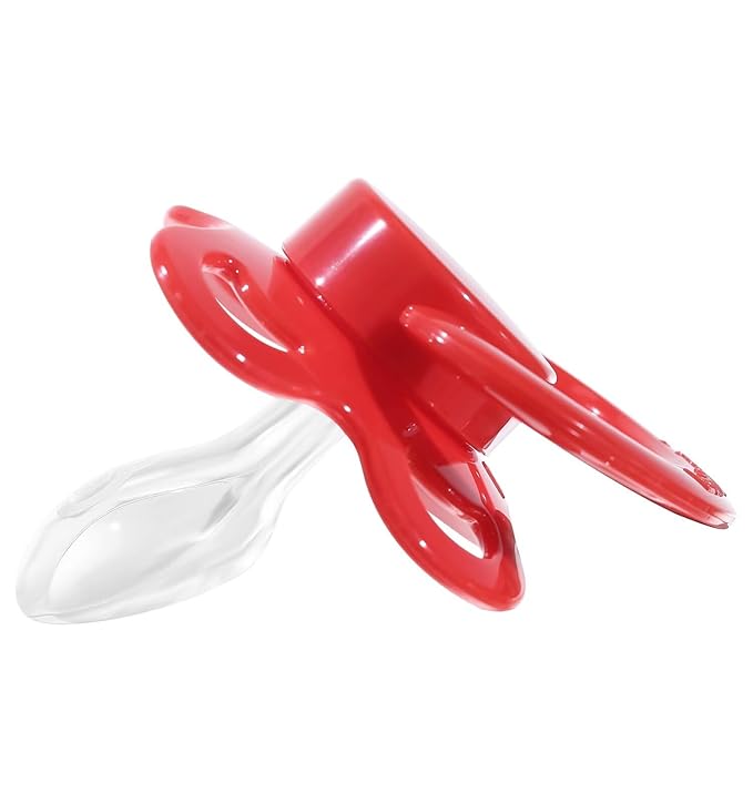 Landofgenie Large Shield Adult Size Pacifiers Set Moon Shaped Cutie Pacifier 3 Pack - Red+Orange+Pink