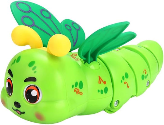 Miracland Stunt Spinning Caterpillar Toy - Electric 360 Rotating Musical Creeping Crawling Toy with Lights