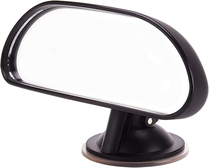 Universal Car Baby Mirror 360 Degree suction cup type Car Back Seat Baby View Mirror Adjustable Auxiliary Rear View Mirror 5.9Inch - Black