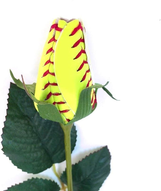 Softball Rose - Handmade with Authentic Premium Softball Covers - Original Design by Sports Roses