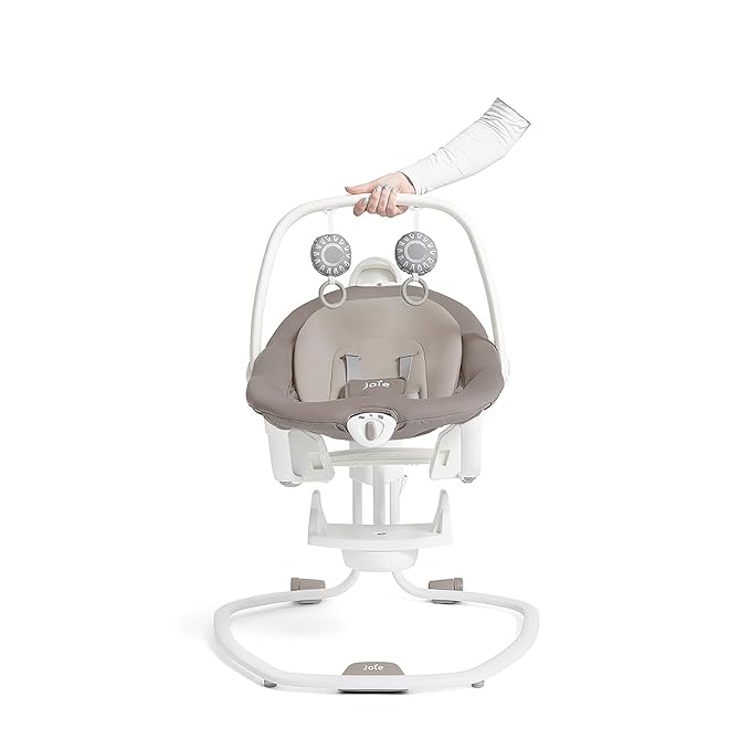 Joie Miso 2-in-1 Baby Swing & Rocker– Dual Motion Swing & Portable Rocker with 6 Speed Settings, Soothing Vibration, and 3 Recline Positions – Softglow Dimmable Light (Walnut)