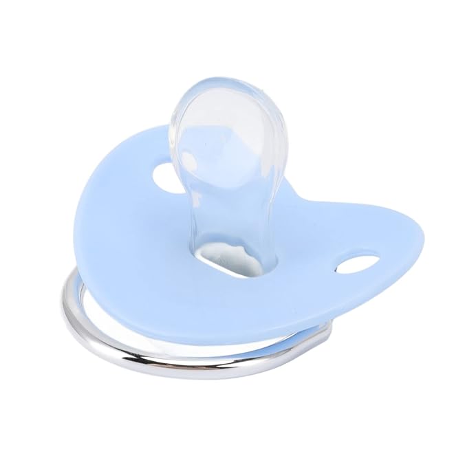 Personalized Bling Pacifier, Heart Shape Shinning Baby Pacifier, Rhinestone Crown Ultra Soft Silicone Infant Dummy Baby Soother Nipple for Baby Show New Born Gifts (Blue M)