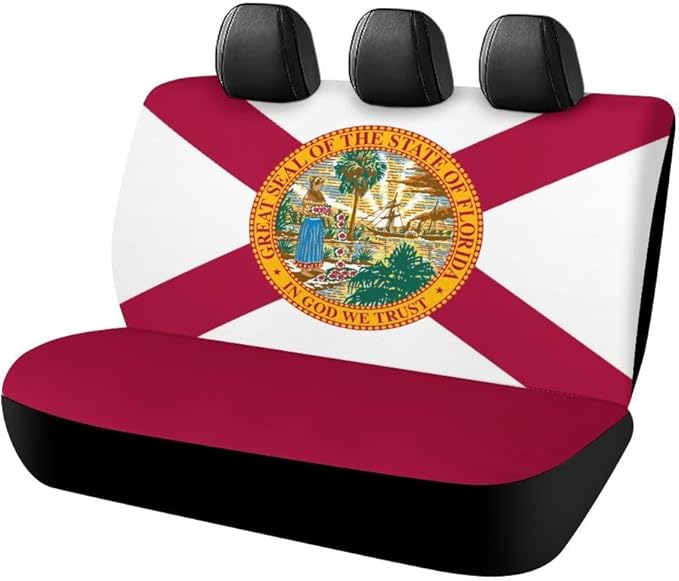 Calculay Florida Flag Car Seat Cover-Car Back Row Seat Protective Cover, Car Seat Dust Cover, Car Cushion, Suitable for All Vehicle(Pack of 2) 120x59x76cm