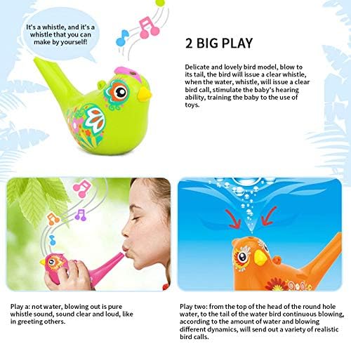 1Pcs Coloured Drawing Water Bird Whistle Bathtime Musical Toy for Kids Early Learning Educational Children Gift Toy Musical Instrument