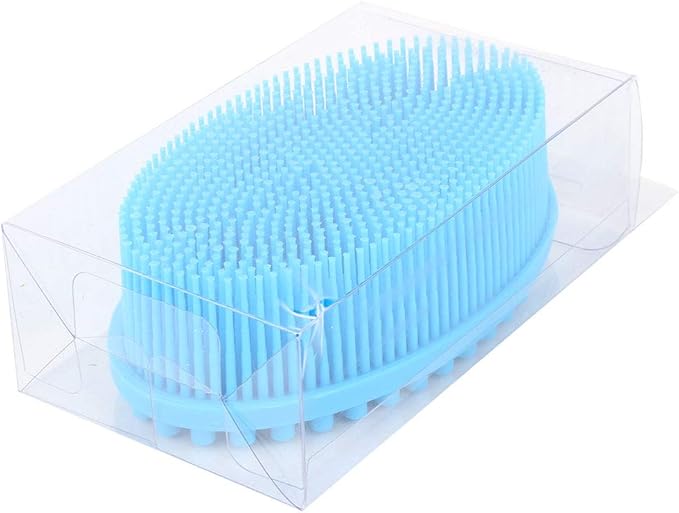 Silicone Baby Bath Brush Silicone Baby Sensory Brush Silicone Shower Skin Massage Brush for Baby Body Hair Washer(Blue)