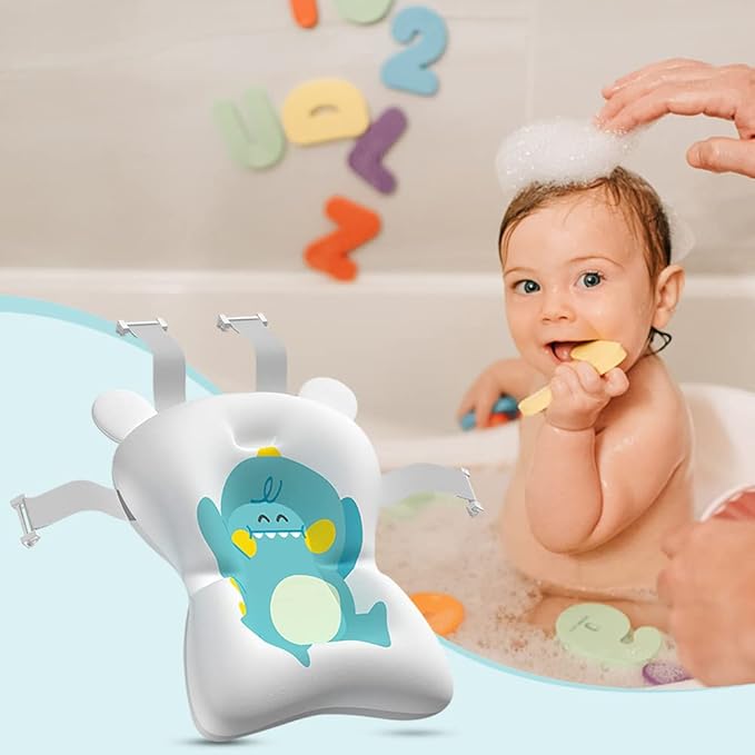 Surakey Baby Bath Cushion Non-Slip Bath Pad Bath Seat for Toddler Infant Newborn Bathtub Mesh Cushion Bath Mats Newborn Floating Tub Pillow Cushion Safety Seat Pad (Green)