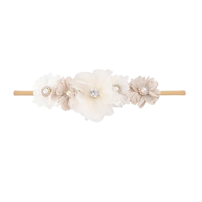 Toptim Baby Floral with Nylon Headbands for Newborn Girls Shower Photo (C-12 Pack)