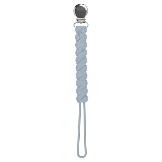 Three Little Tots All Silicone Modern, Short and Safety Tested Pacifier Clip (Glacier, Twist)