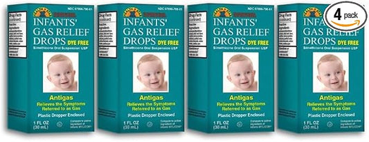 GeriCare Infants’ Gas Relief Drops Simethicone Drops for Infants, Relieves Stomach Discomfort, Safe & Gentle 20mg Drops, Child Anti-Gas 1 Fl Oz (Pack of 4)