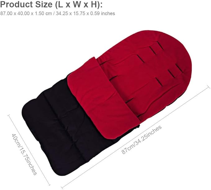 Universal Waterproof Baby Stroller Footmuff, Warm Winter Baby Bunting Stroller Cover with Dual Zipper, 3-Season Toddler Stroller Blanket for Cold Weather, Fit Infants Toddlers, Stroller(Red)