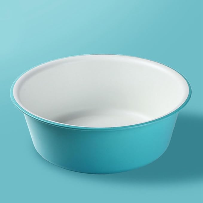 FTVOGUE Thickened Plastic Wash Basin Multipurpose Washtub for Face Clothes Feet with Rounded Bottom Color Clashing Design (29.7x10.2cm)