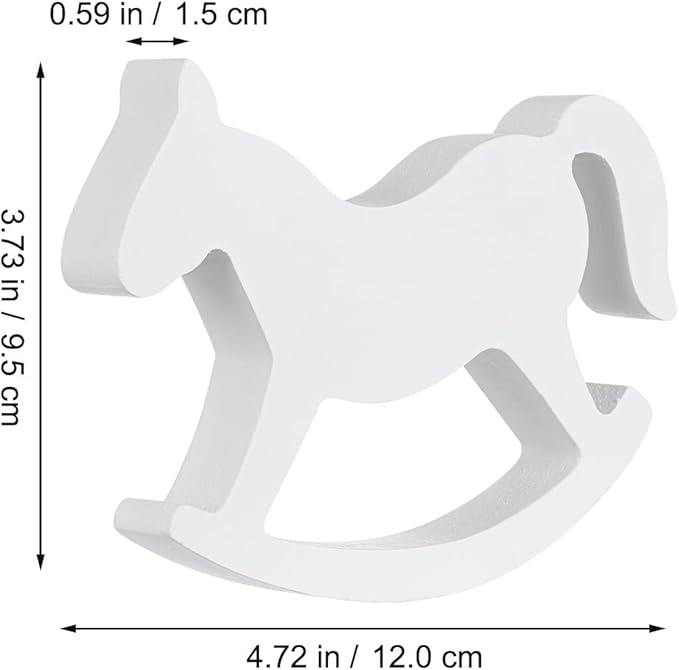 ULTNICE Small Wooden Rocking Horse Kids Toys - White