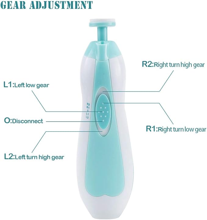Baby Nail File Safe Electric Nail Trimmer for Newborn 6 in 1 Manicure Set with LED Light, Toes Fingernails Care Trim Polish Grooming Kit for Infant Toddler Kids or Women