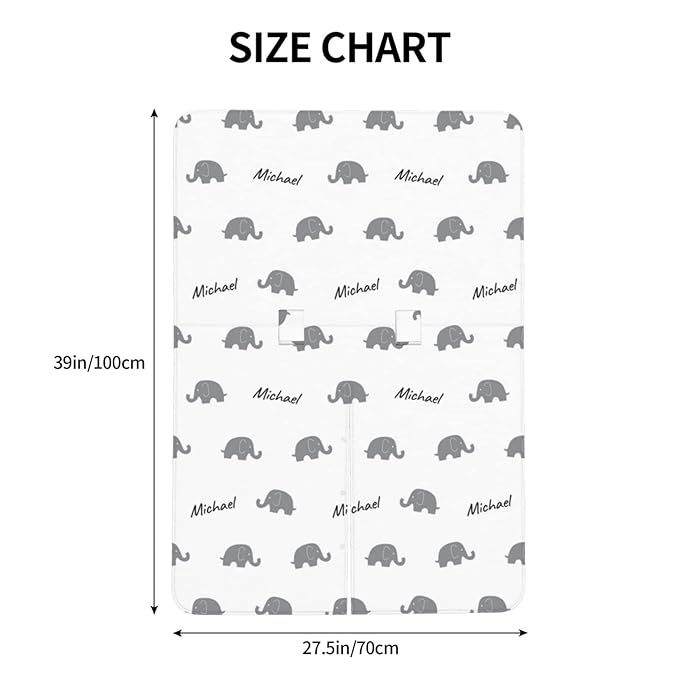 Personalized Cartoon Elephant Baby Infant Car Seats Canopy for Babies with Name, Custom Lightweight Covers for Baby Boys Girls, Minky Nursing Breastfeeding Stroller Canopies for Newborn